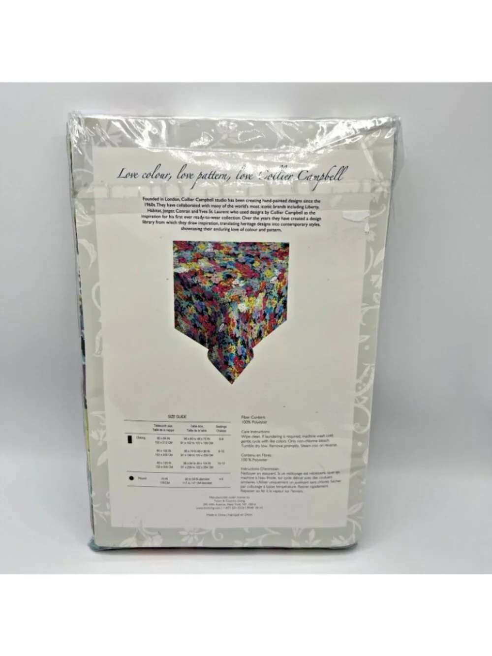 Collier Campbell Tablecloth Floresta Colorful Floral Pattern 70 in Round